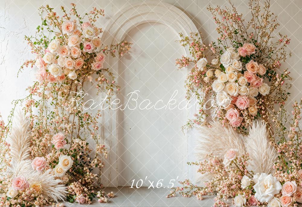 Kate Fleurs Mariage Arche Bohème Doux Toile de fond en Laine conçue par Emetselch - Kate Backdrop FR