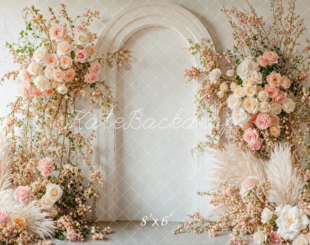 Kate Fleurs Mariage Arche Bohème Doux Toile de fond en Laine conçue par Emetselch - Kate Backdrop FR