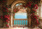 Kate Saint-Valentin Roses Balcon Arche Toile de fond en Laine conçue par Emetselch - Kate Backdrop FR