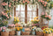 Kate Pâques Fleur Printemps Fenêtre Toile de fond en Laine conçue par Emetselch - Kate Backdrop FR