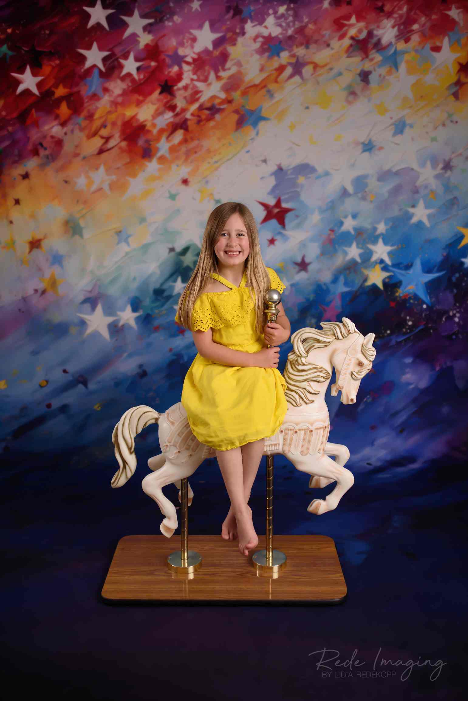Kate Sweep Mur-à-Sol Peint Arc-en-ciel Étoiles Coloré Toile de fond conçue par Lidia Redekopp - Kate Backdrop FR