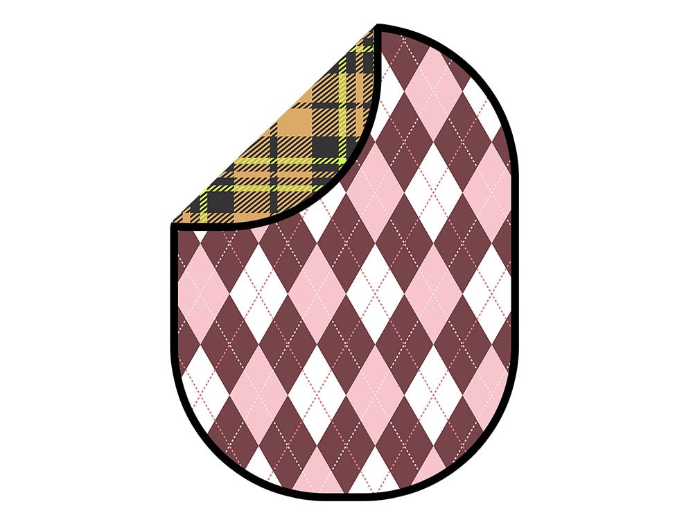 Kate Double-face Rose Diamant/Jaune Plaid Rétro Toile de fond Pliable 5x6.5pi(1.5x2m) - Kate Backdrop FR