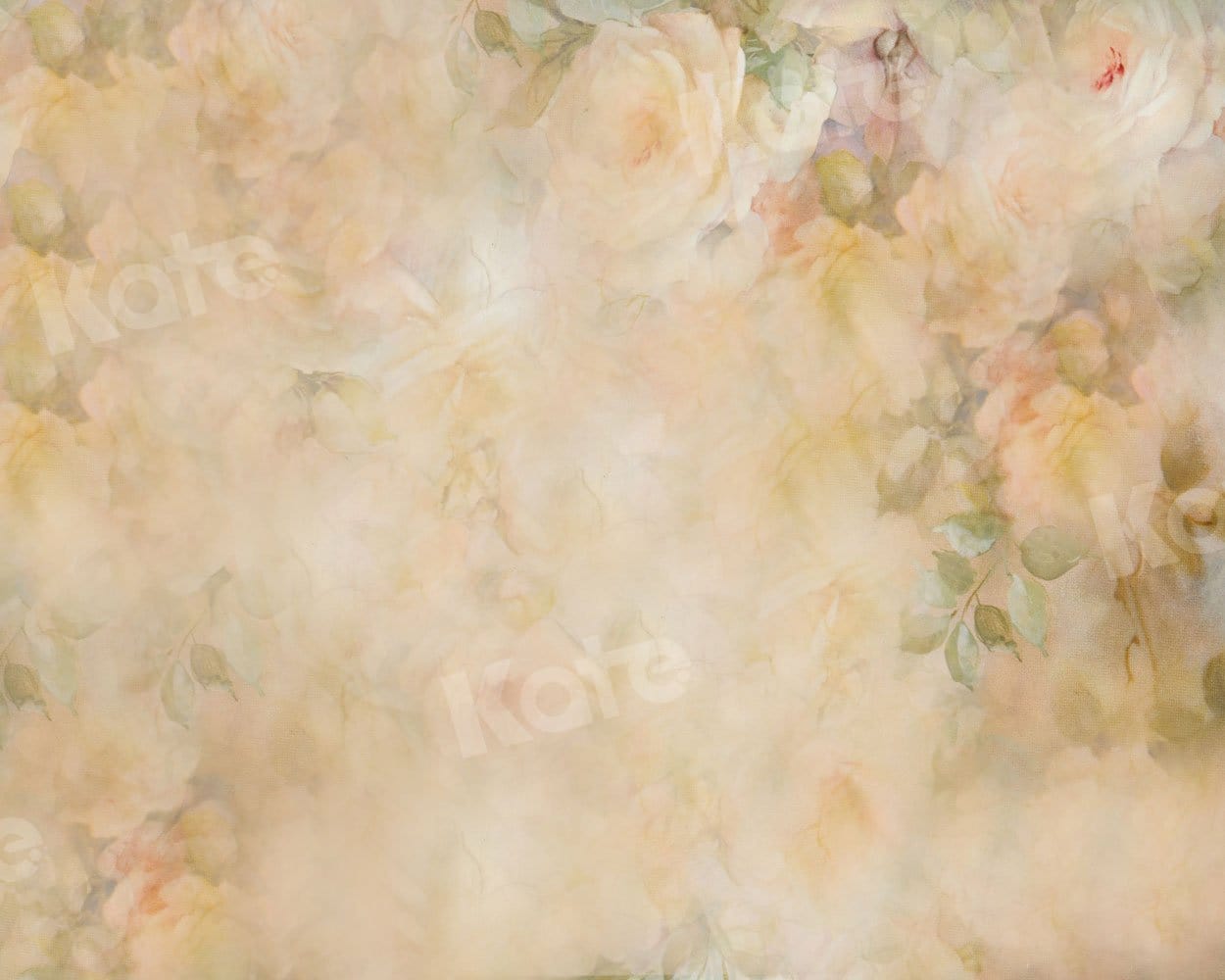Kate Beige Crème Fleurs Tapis de sol en caoutchouc - Kate Backdrop FR