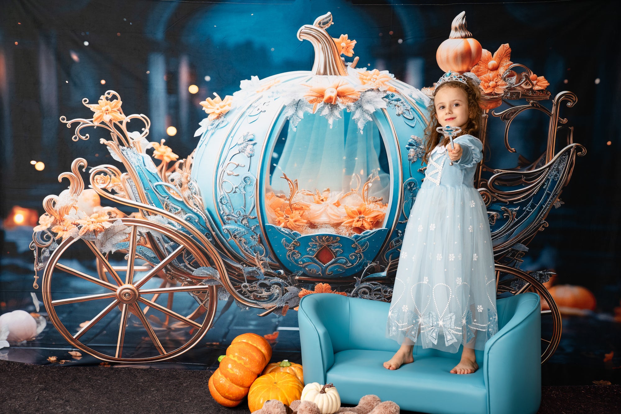 Kate Carrosse de citrouille Princesse Toile de fond Conçu par Chain Photographie - Kate Backdrop FR