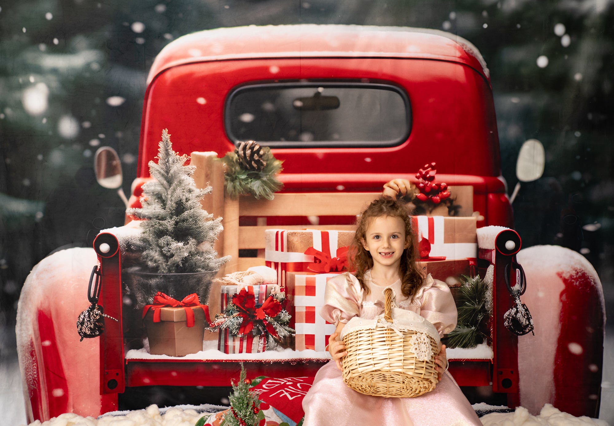 Kate Noël Extérieur Voiture rouge Cadeaux Toile de fond pour la photographie
