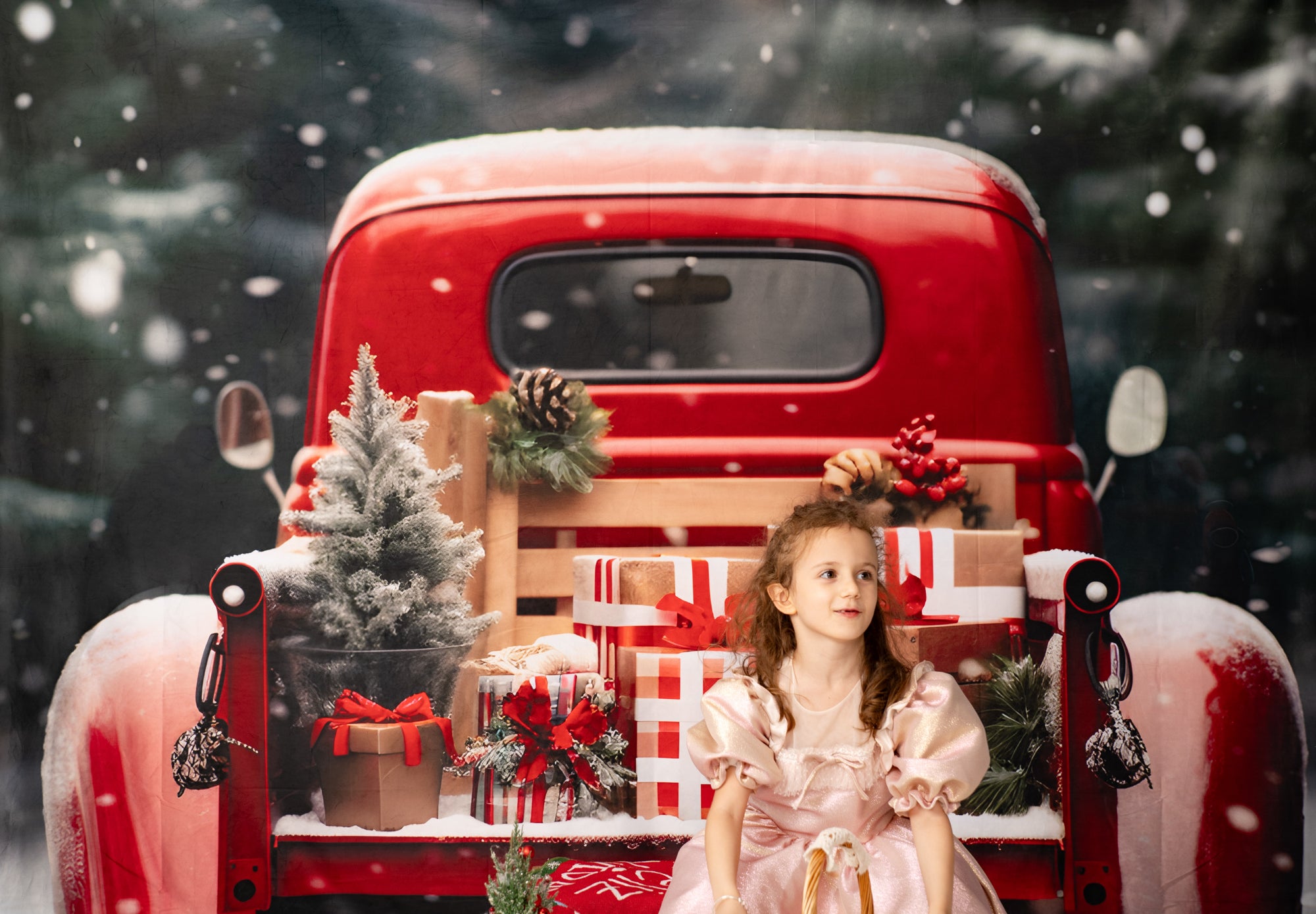 Kate Noël Extérieur Voiture rouge Cadeaux Toile de fond pour la photographie - Kate Backdrop FR