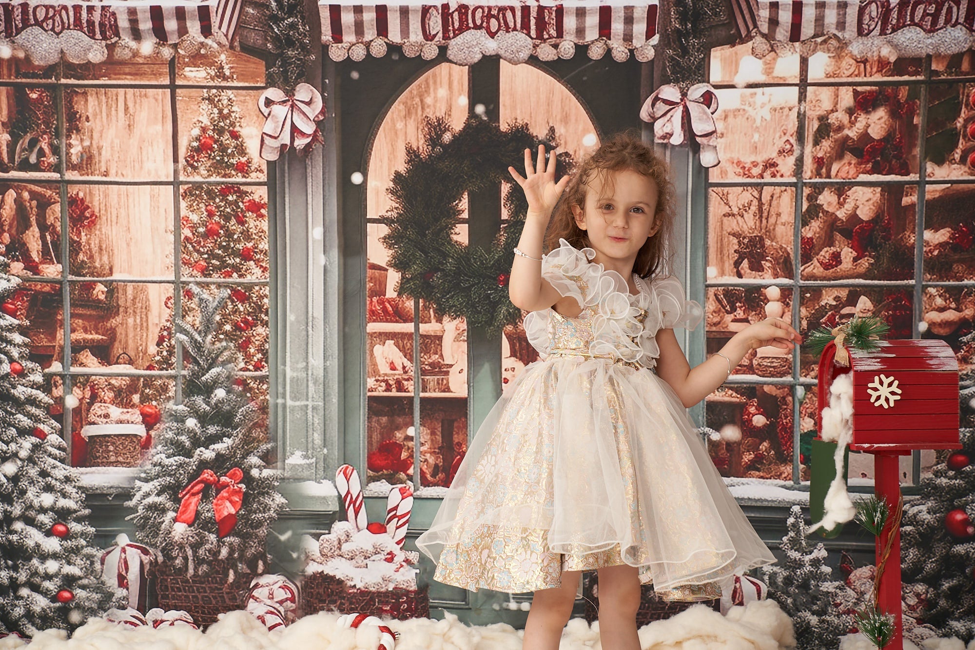 Offres Éclair Kate Sapin de Noël Boutique Neige Toile de fond en Laine pour la photographie - Kate Backdrop FR