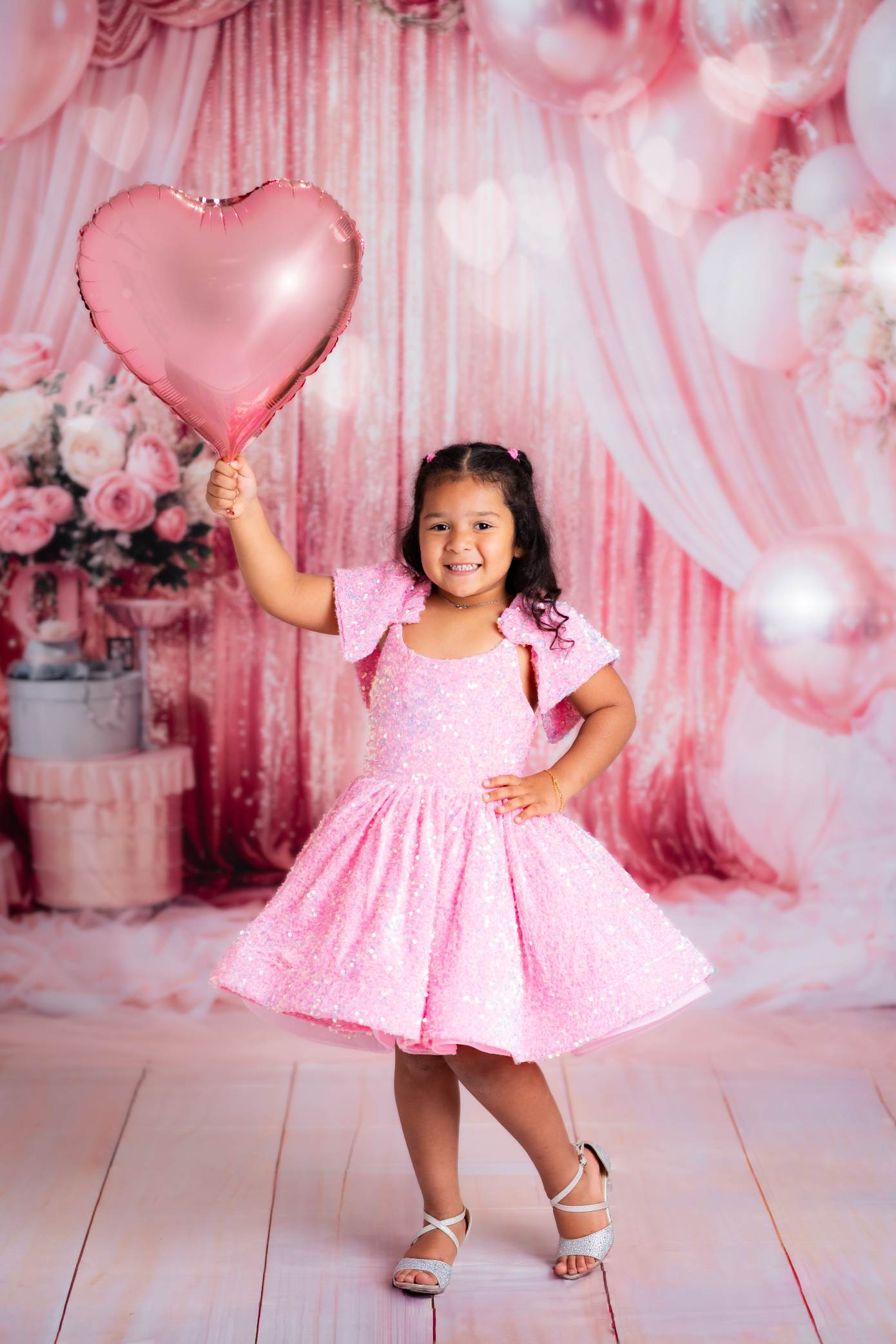 Kate Fleur Rideaux Ballon Rose Gâteau Toile de fond conçue par Emetselch - Kate Backdrop FR