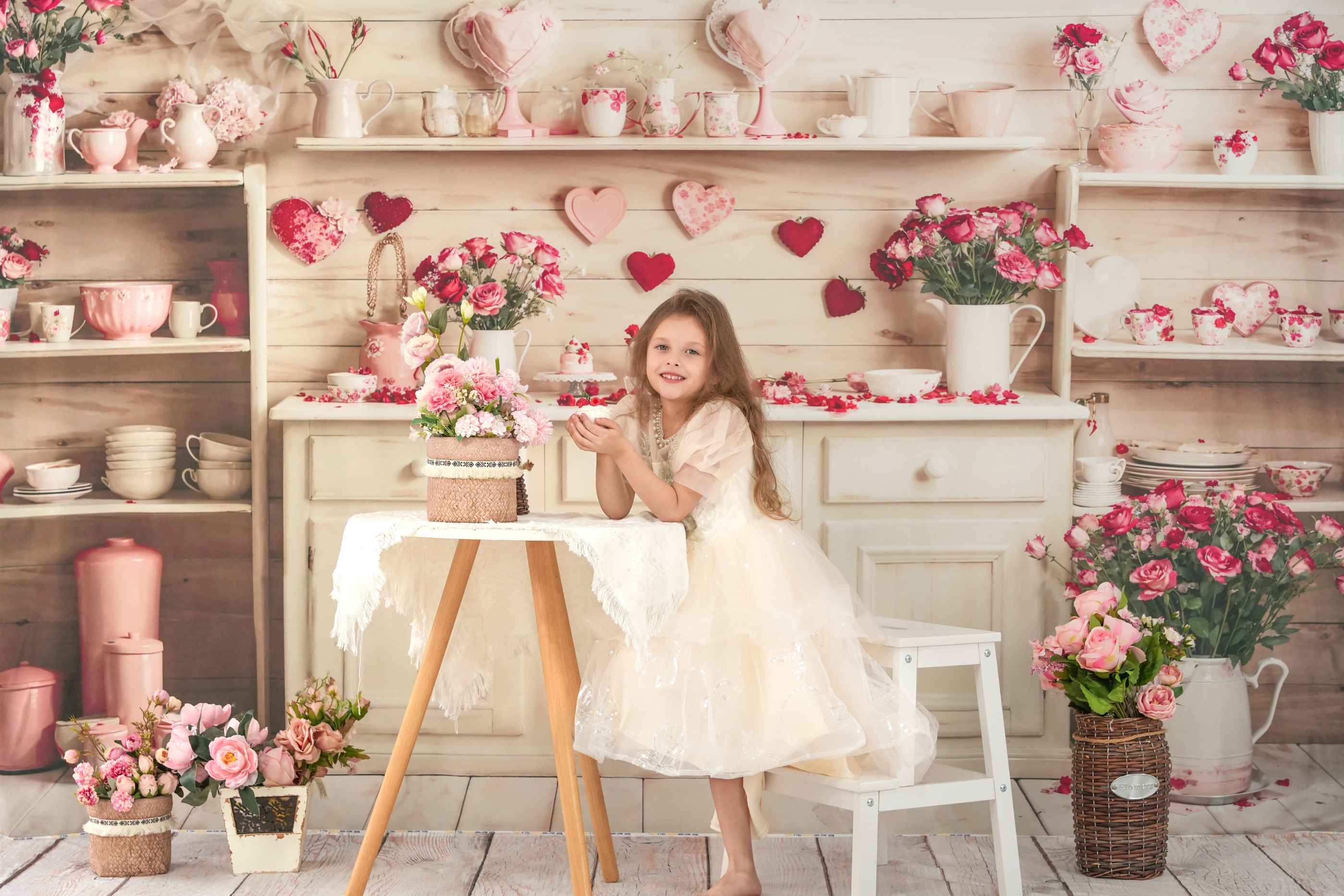 Kate Saint Valentin Beige Cuisine Toile de fond conçue par Emetselch