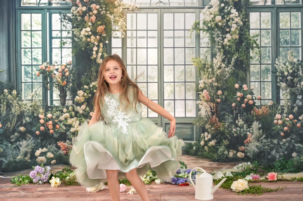 Kate Valentin Printemps Romantique Floral Toile de fond conçue par Mini MakeBelieve - Kate Backdrop FR