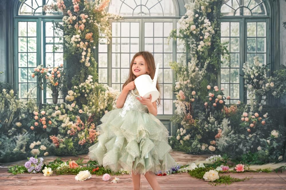 Kate Valentin Printemps Romantique Floral Toile de fond conçue par Mini MakeBelieve - Kate Backdrop FR