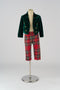 Kate Noël Velours Rouge Vert Ensemble Tenue Enfant Pour la Photographie