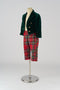 Kate Noël Velours Rouge Vert Ensemble Tenue Enfant Pour la Photographie