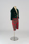 Kate Noël Velours Rouge Vert Ensemble Tenue Enfant Pour la Photographie