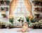 Kate Pâques Lapin Fleurs Fenêtre Rideau Toile de fond en Laine conçue par Emetselch - Kate Backdrop FR