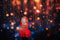 Kate Bokeh Doré Bleu Points Toile de fond conçue par Mini MakeBelieve - Kate Backdrop FR