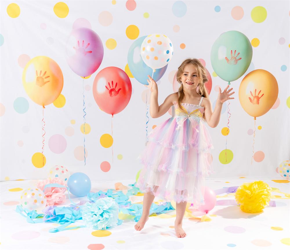 Kate Points Colorés Ballons Fête Toile de fond+Points Colorés Fête Sol Toile de fond