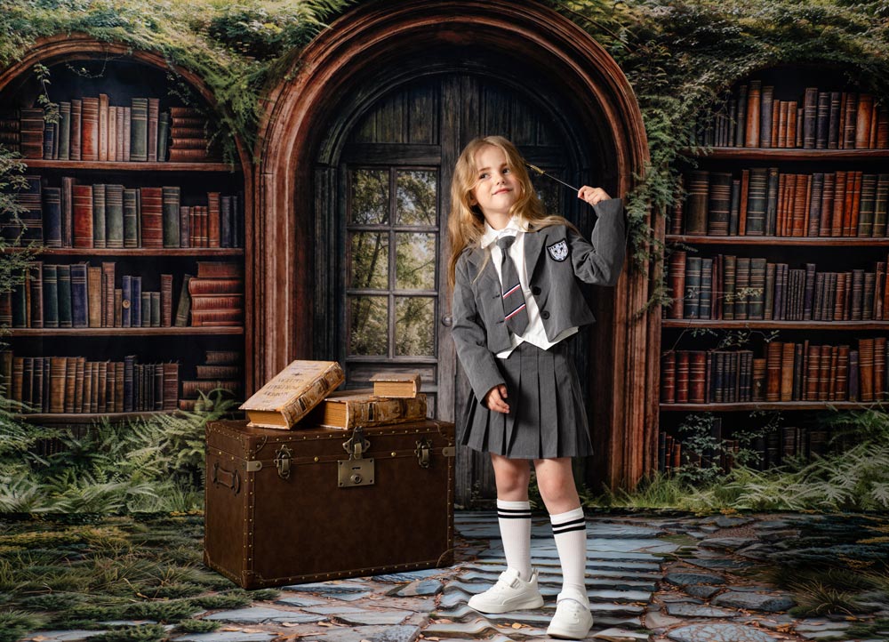 Kate Forêt Étagère à livres Scolaire Arche Toile de fond conçue par Emetselch