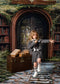 Kate Forêt Étagère à livres Scolaire Arche Toile de fond+Herbe Escaliers en Pierre Sol Toile de fond - Kate Backdrop FR