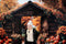 Kate Automne Forêt Citrouille Grange Porte Toile de fond conçue par Emetselch - Kate Backdrop FR