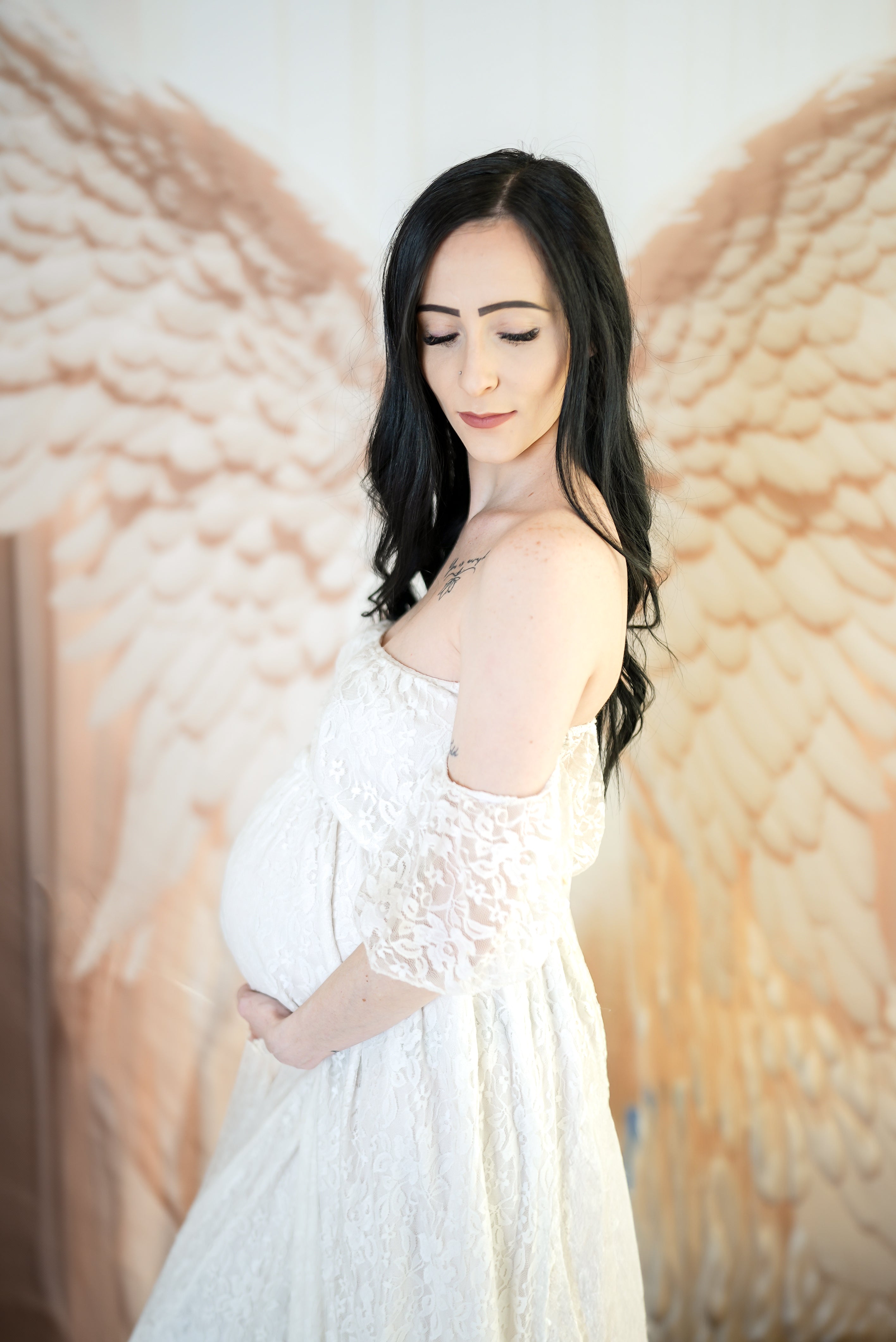 Kate Blanc Aile d'ange Rideaux Toile de fond conçue par Chain Photographie