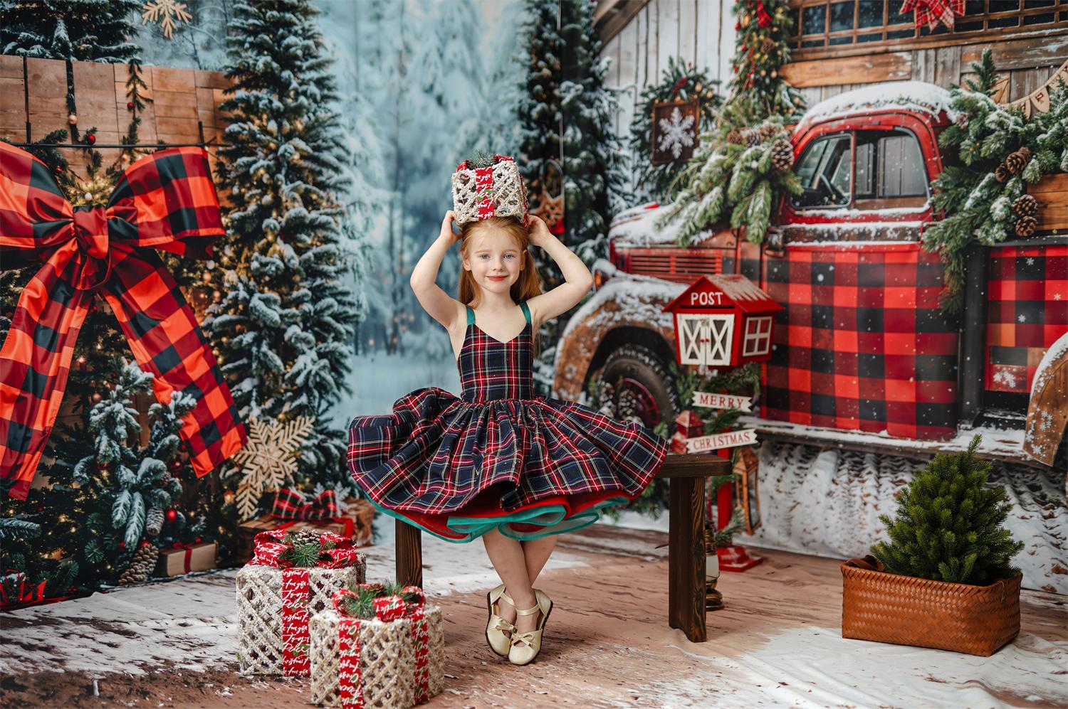Kate Hiver Noël Camion Cadeaux Ensemble Kit Photo - Kate Backdrop FR