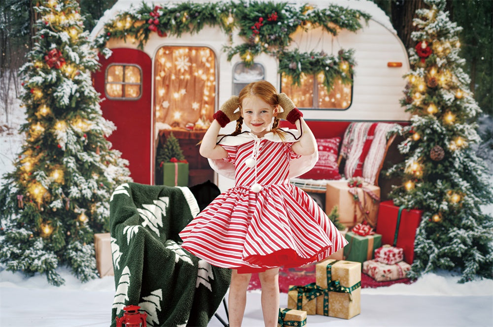 Kate Hiver Sapin de Noël Camping-car Cadeaux Kit Photo - Kate Backdrop FR