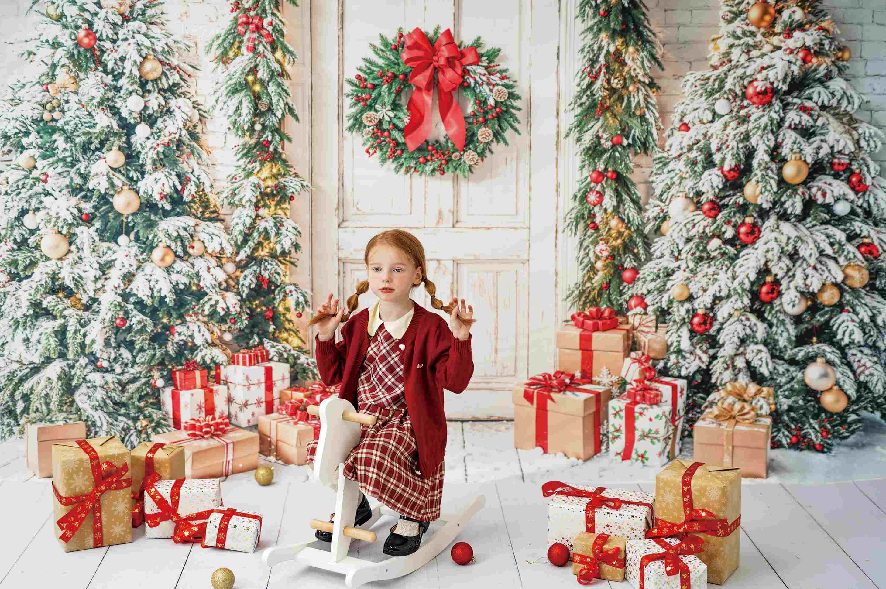 Kate Sapin de Noël Porte Neige Cadeaux Toile de fond conçue par Emetselch