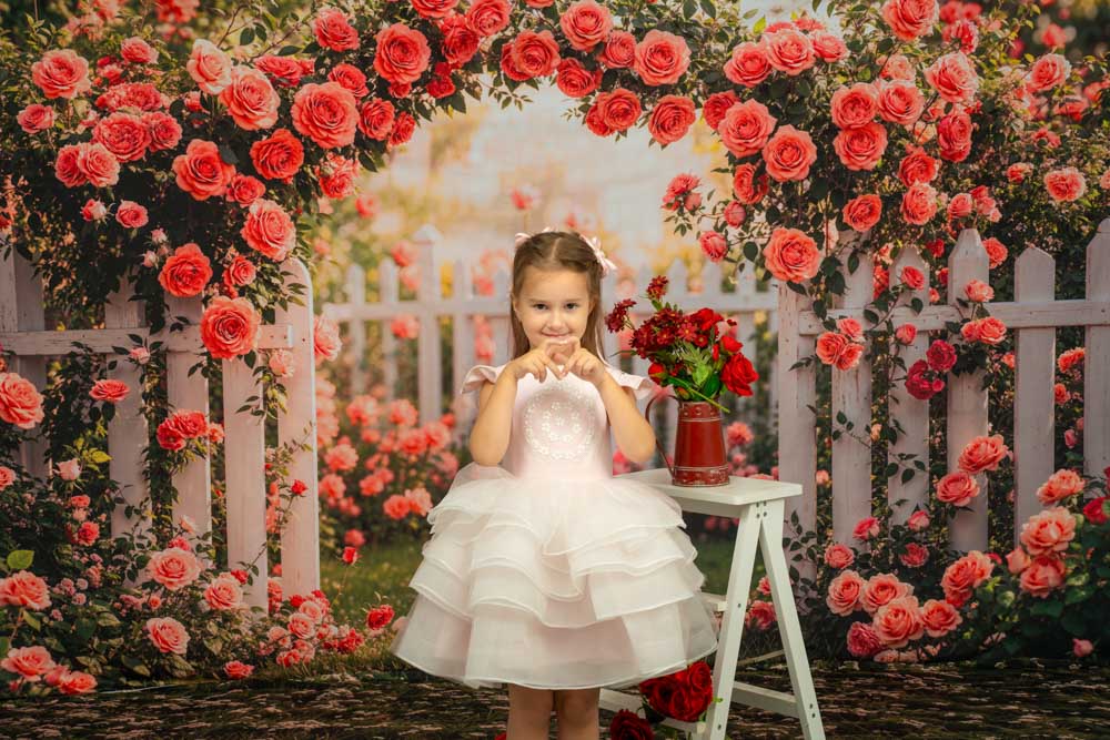 Kate Printemps/Été Maille Rose Robe à lacets Enfant Pour la Photographie - Kate Backdrop FR