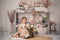 Kate Saint-Valentin Boho Doux Roses Toile de fond conçue par Mandy Ringe - Kate Backdrop FR