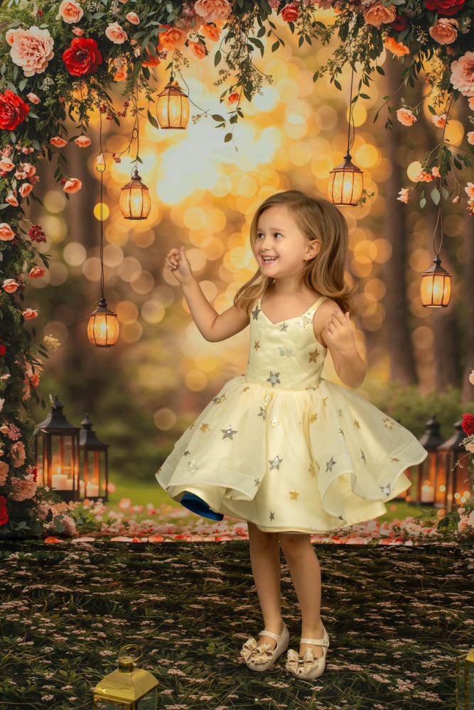 Kate Printemps/Été Étoiles Mesh Bretelles Spaghetti Robe Enfant Pour la Photographie - Kate Backdrop FR