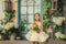 Kate Printemps Fleur Fenêtre Porte Hortensias Toile de fond en Laine conçue par Emetselch - Kate Backdrop FR