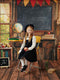 Kate Salle de classe Tableau noir Bureau Toile de fond+Marron Vieux Parquet Sol Toile de fond