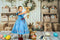 Kate Noël Bleu Manches courtes Robe Enfant Pour la Photographie - Kate Backdrop FR
