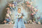 Kate Noël Bleu Manches courtes Robe Enfant Pour la Photographie - Kate Backdrop FR