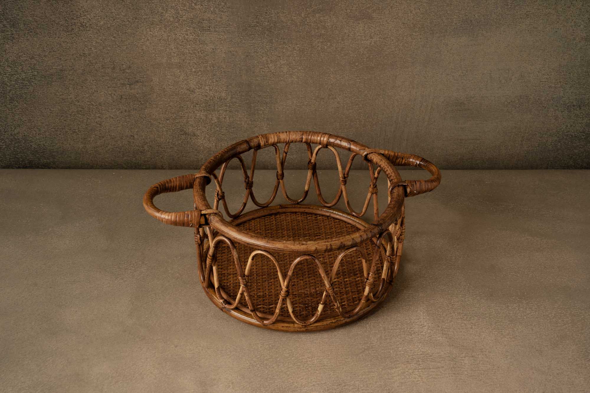 Kate Bambou Panier Tissé Rond Photographie Accessoires pour Nouveau-nés - Kate Backdrop FR