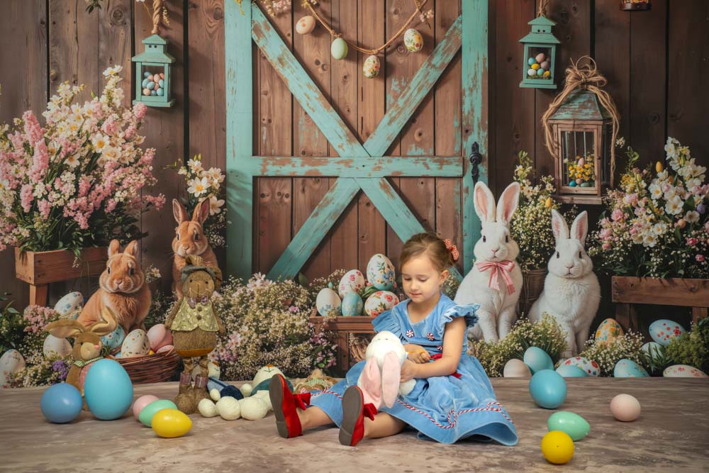 Kate Pâques Lapin Mur en bois Porte Floral Toile de fond conçue par Emetselch - Kate Backdrop FR