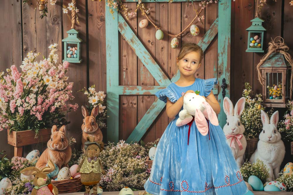 Kate Pâques Lapin Mur en bois Porte Floral Toile de fond conçue par Emetselch - Kate Backdrop FR