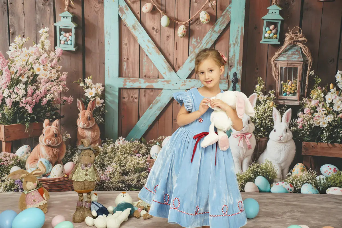 Kate Noël Bleu Manches courtes Robe Enfant Pour la Photographie - Kate Backdrop FR