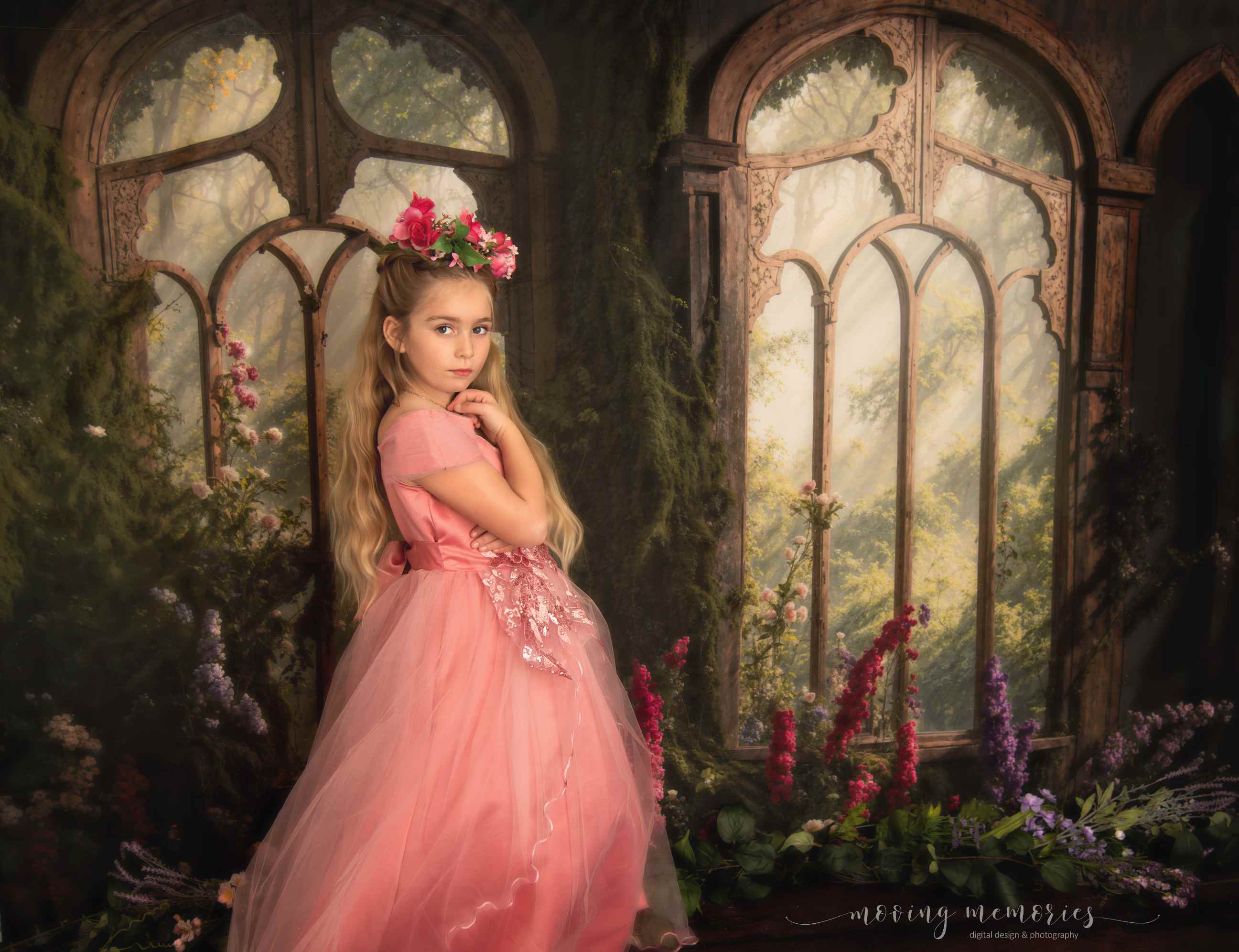Kate Printemps Fleurs Fenêtre en arc Toile de fond conçue par Emetselch - Kate Backdrop FR