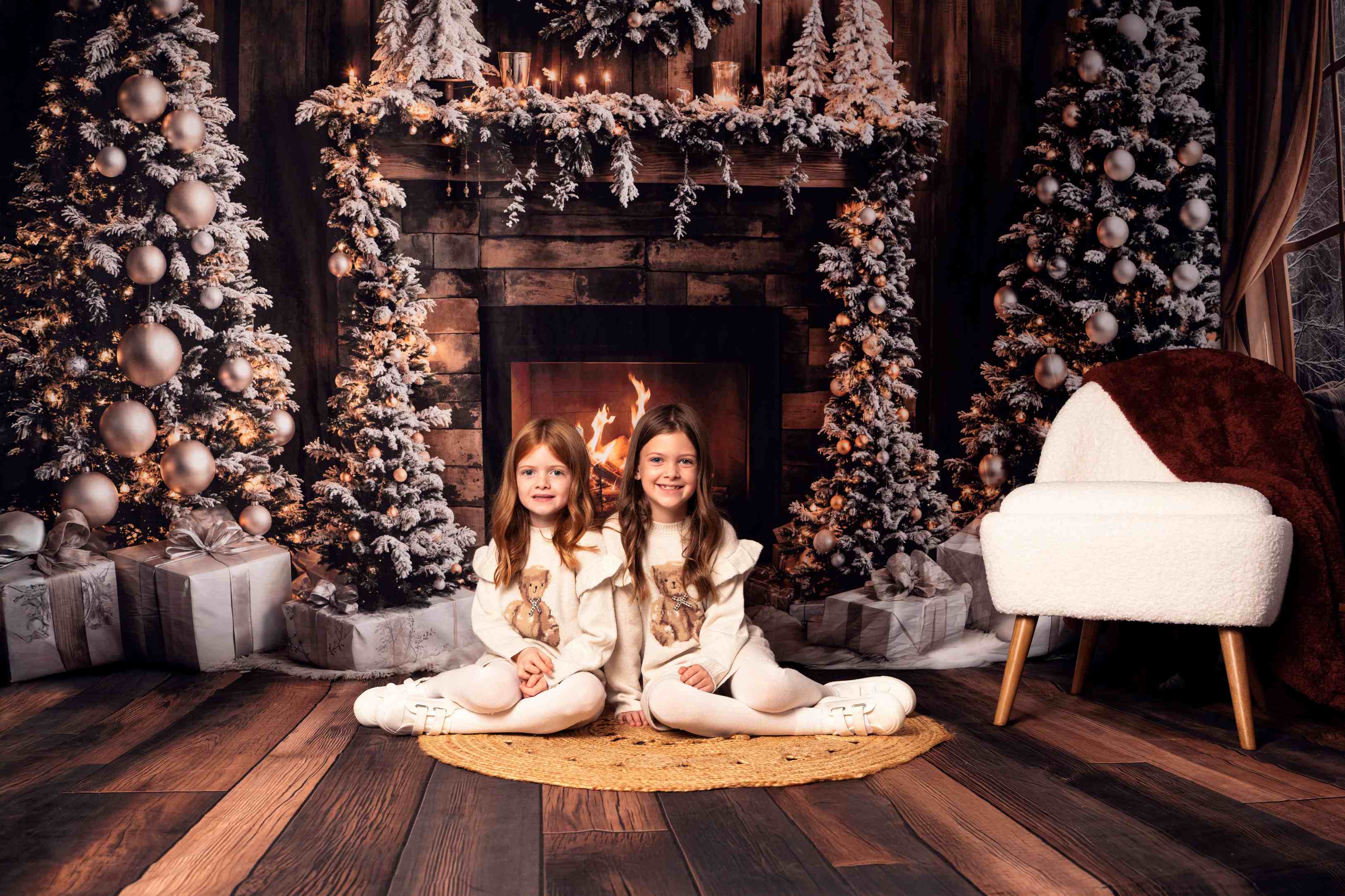 Kate Arbre de Noël Cheminée Mur en bois Ensemble de chambre