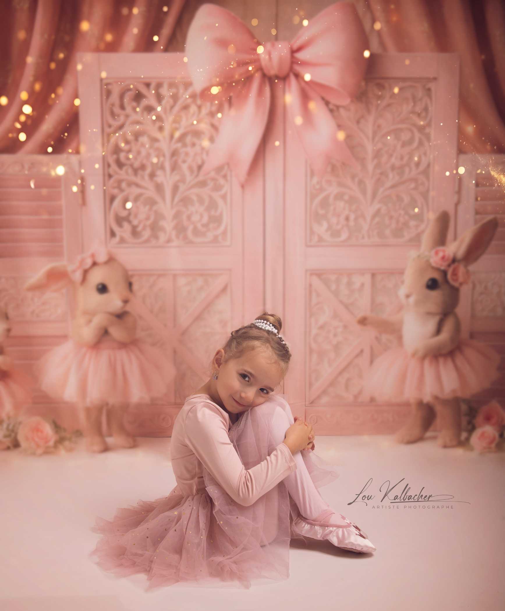 Kate Lapin Rose Ballet Fête Anniversaire Toile de fond conçu par Ashley Paul - Kate Backdrop FR