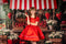 Kate Printemps Marché aux Fraises Fleurs Toile de fond+Brun Vieux Parquet Sol Toile de fond - Kate Backdrop FR