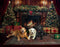 Kate Sapin de Noël Cheminée Rétro Lumière Toile de fond+Marron Texture Bois Sol Toile de fond - Kate Backdrop FR