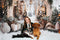 Kate Noël Arche Neige Arbres Lumière Toile de fond conçue par Emetselch