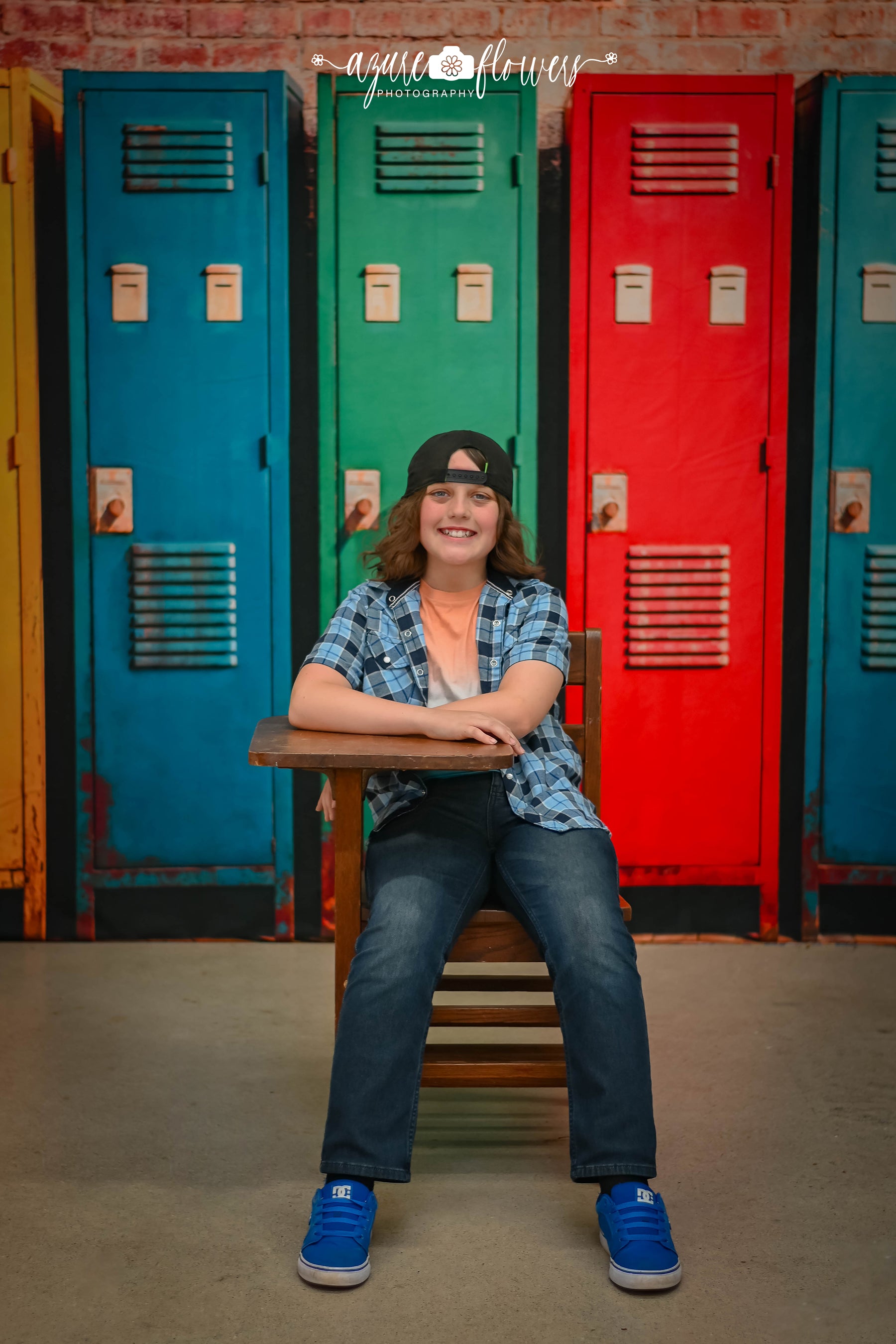 Kate Coloré École Salle de sport Casiers Toile de fond conçue par Emetselch - Kate Backdrop FR