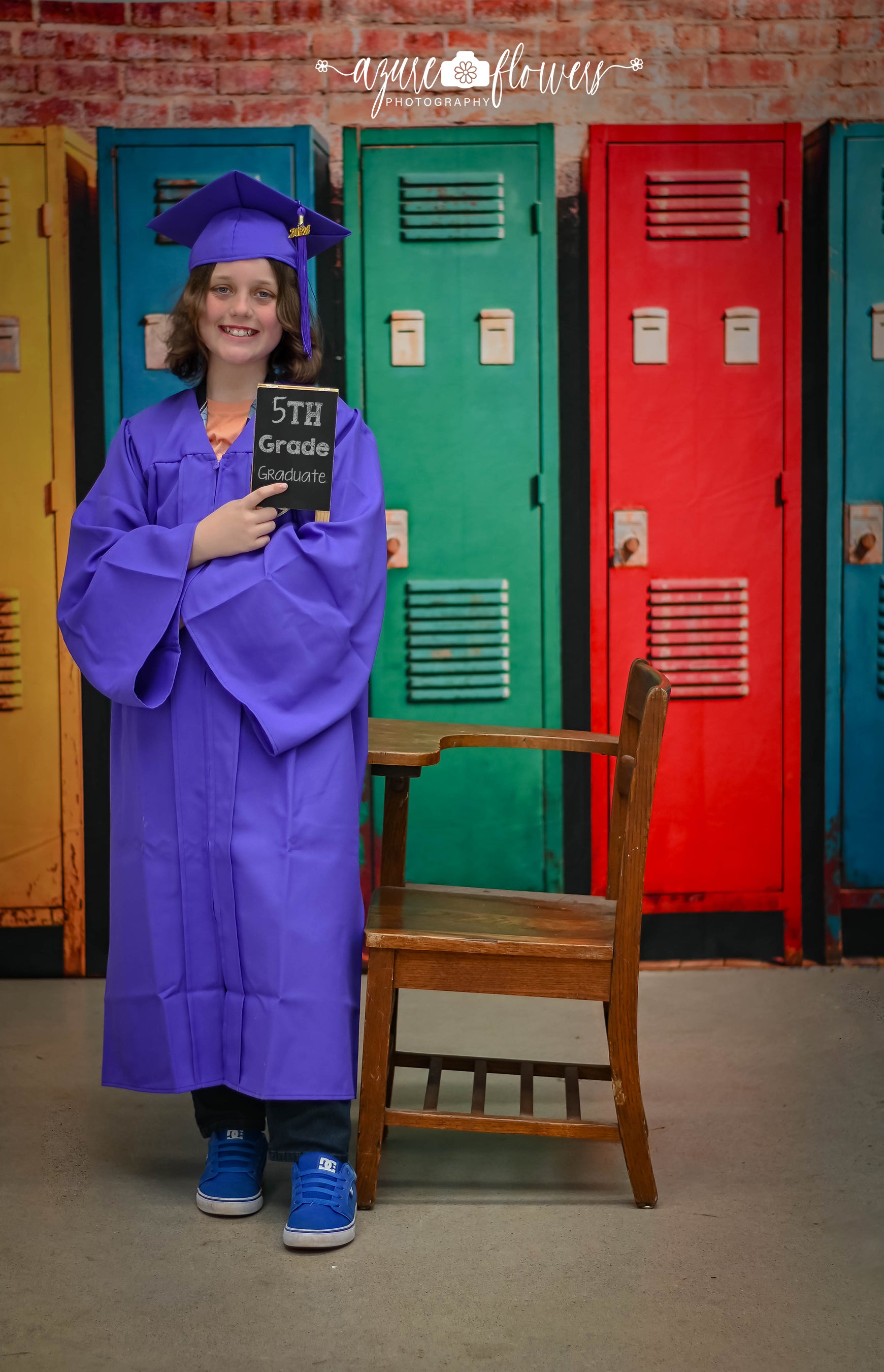 Kate Coloré École Salle de sport Casiers Toile de fond conçue par Emetselch - Kate Backdrop FR