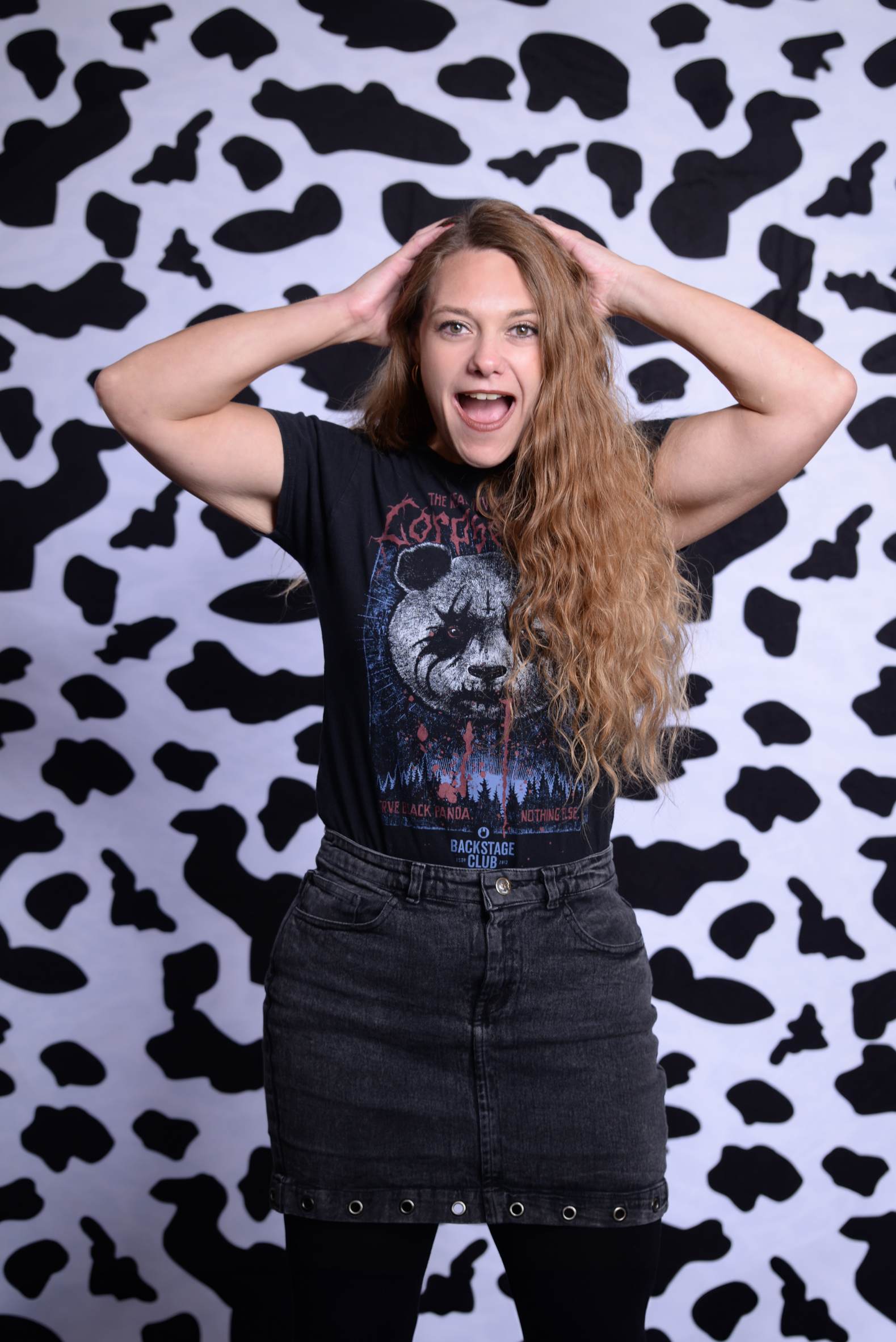 Kate Double-face Imprimé Léopard/Taches Noir Blanc Toile de fond Pliable 5x6.5pi(1.5x2m)