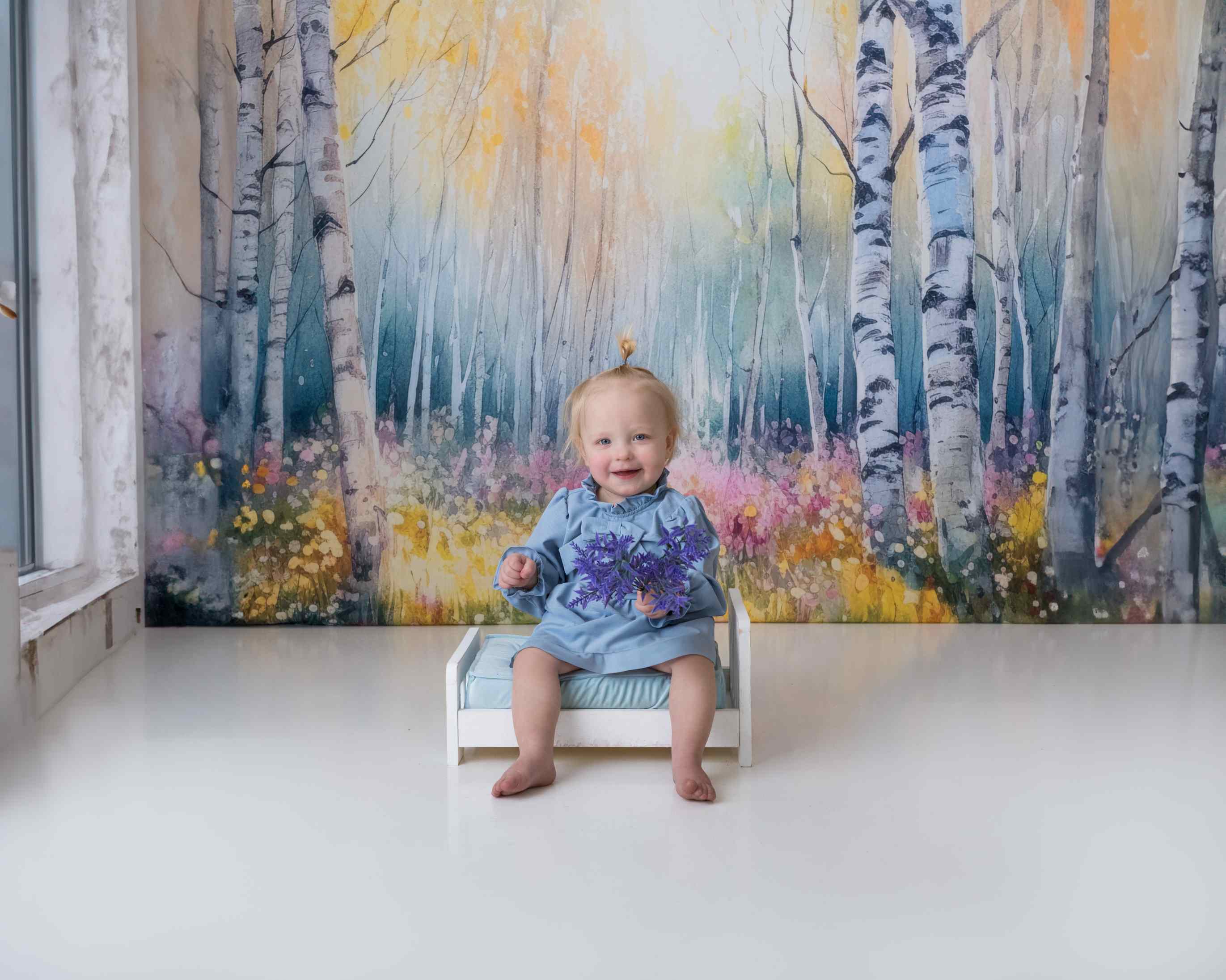 Kate Aquarelle Printemps Forêt Toile de fond conçue par Mandy Ringe - Kate Backdrop FR