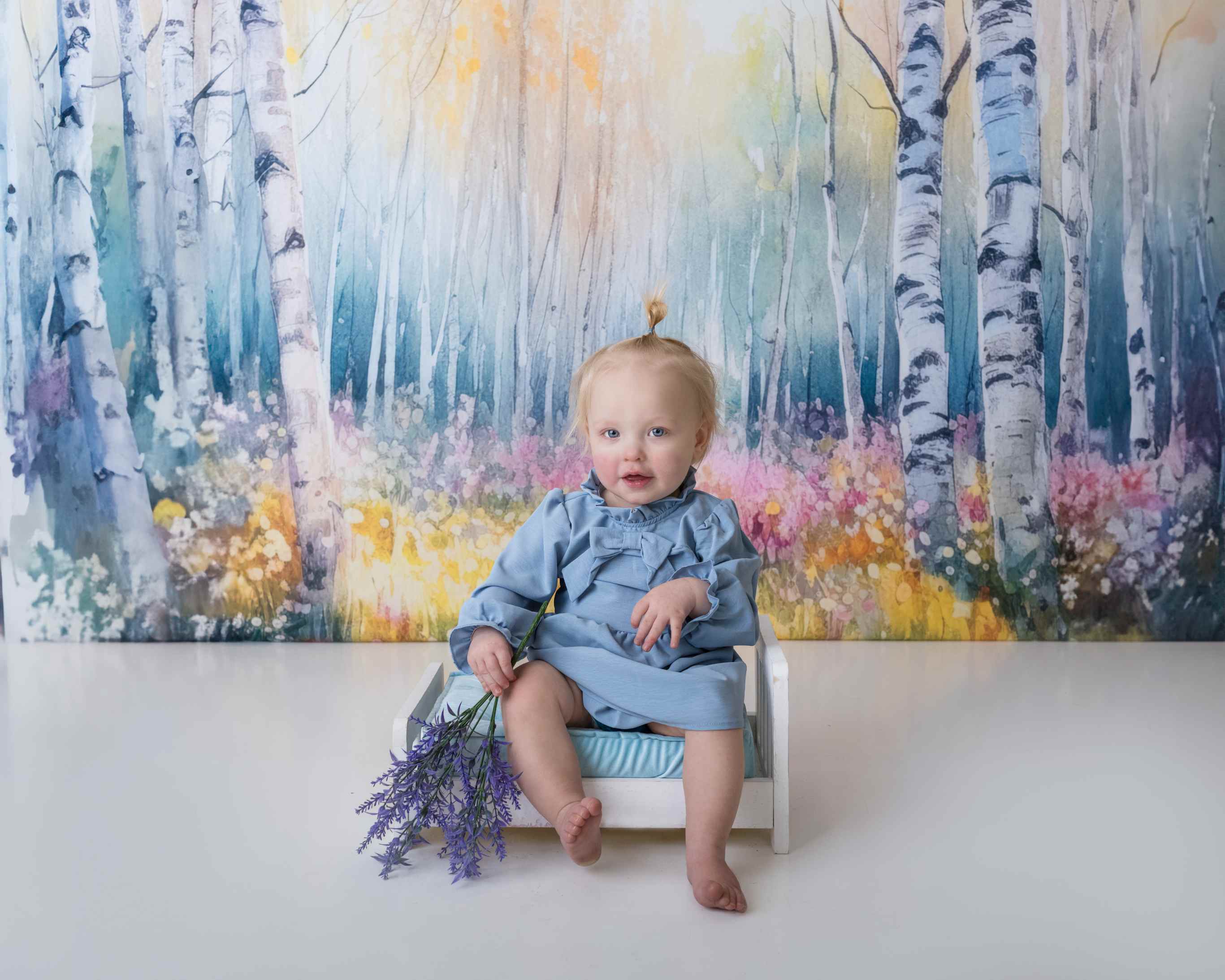Kate Aquarelle Printemps Forêt Toile de fond conçue par Mandy Ringe - Kate Backdrop FR